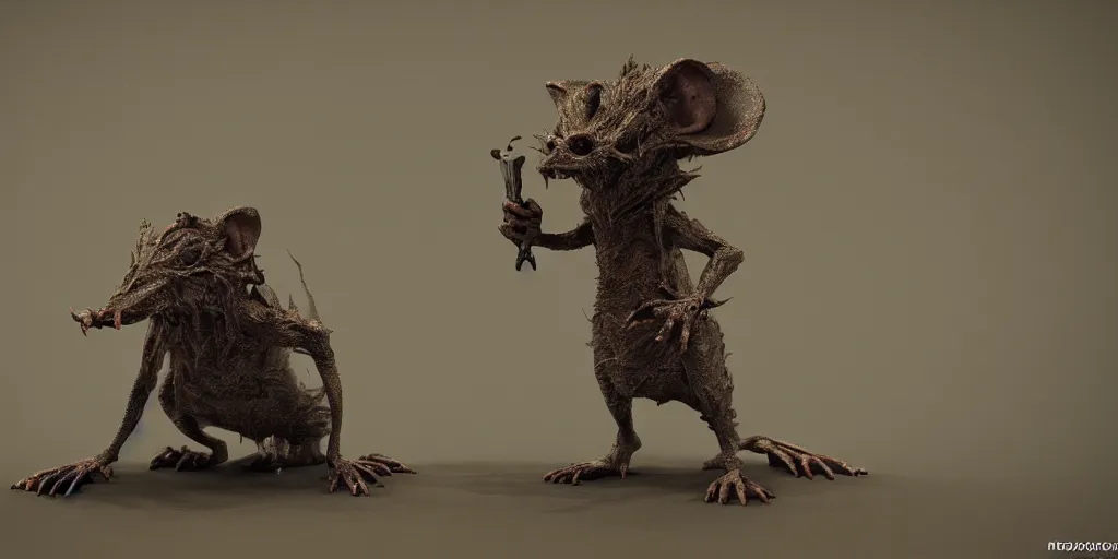 Image similar to a highly detailed photographic render of a rat man creature, horror sci-fi, horror, dark fantasy, beautifully lit, ray traced, octane 3D render, octane render, unreal engine