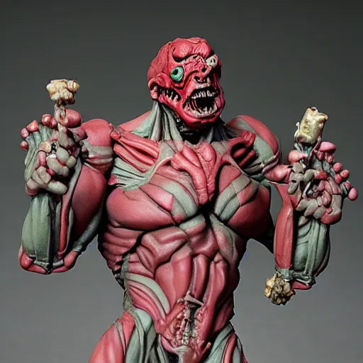 Prompt: Doom Mancubus anatomical figurine