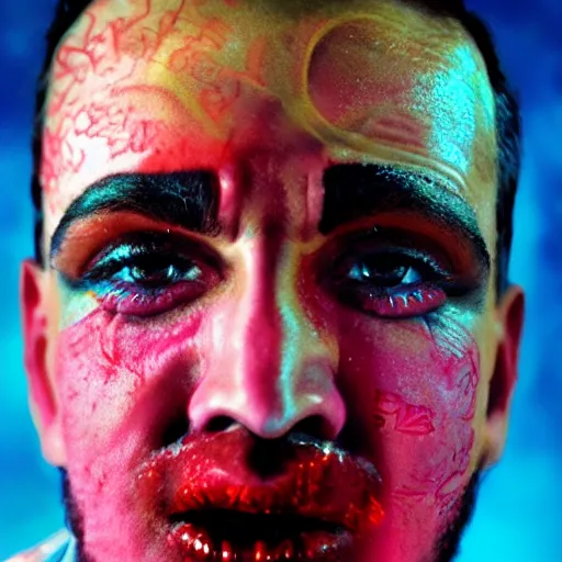 Image similar to a devil, close - up portrait photo by david lachapelle, masterpiece, trending on flickr