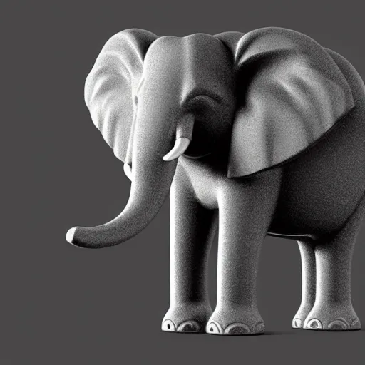 Image similar to an elephant holding a golden sword with his mouth, 1 bit render, strictly 1 bit, grey scale.