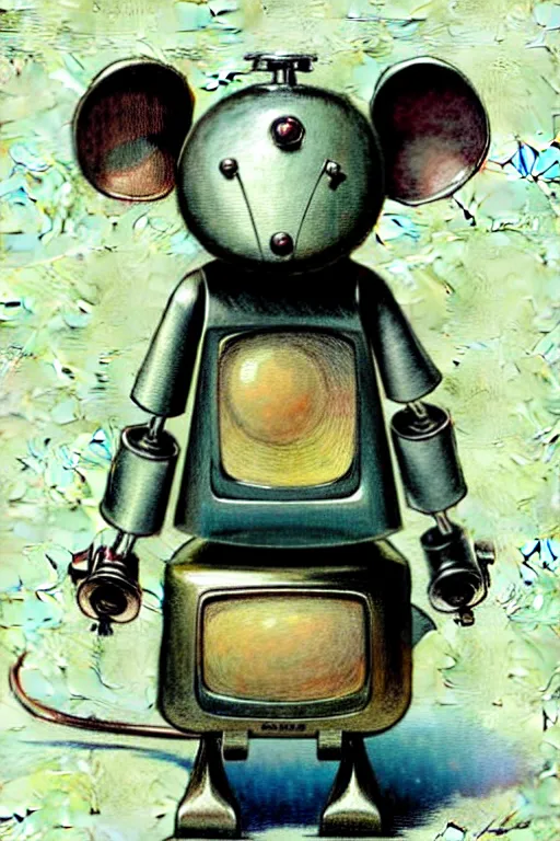 Image similar to ( ( ( ( ( 1 9 5 0 s retro robot mouse. muted colors. ) ) ) ) ) by jean - baptiste monge!!!!!!!!!!!!!!!!!!!!!!!!!!!!!!