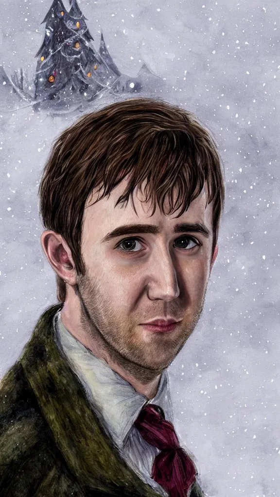 Image similar to a close - up portrait of neville longbottom, attending the yule ball. beautiful painting by jim kay. color harmony, 8 k detail, gallery quality, hd wallpaper, premium prints available, hyper - detailed, intricate design.