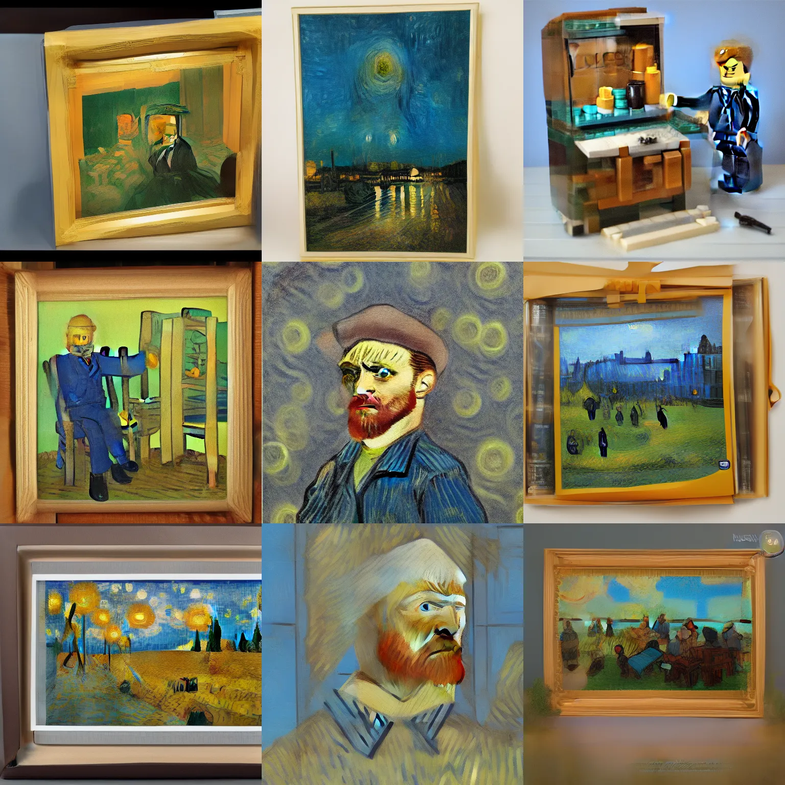 Prompt: Lego set of van Gogh, photography, advertisment picture