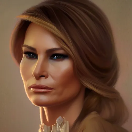 Prompt: a portrait painting of melania trump in the oil painting unreal 5 daz. rpg portrait, extremely detailed artgerm greg rutkowski alphonse mucha vladimir volegov