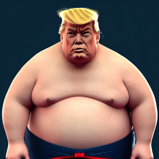 Prompt: Photo of Donal Trump as a Sumo Wrestler, realism, ray tracing, 8k