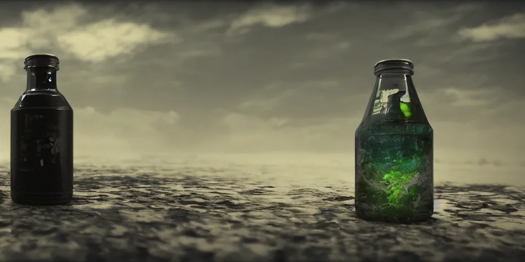 Prompt: a octane render of what if the earth was trapt in a bottle , in the style of waya Steurbaut YT, made by Waya Steurbaut YT, photo realistic, cinematic, epic, dark,