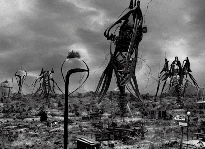 Prompt: scene from the 1999 science fiction film The War Of The Worlds