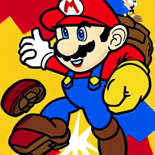 Image similar to super mario iron man powerup