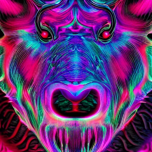 Prompt: Photorealistic physical manifestation of the zodiac taurus. Hyperdetailed photorealism, 108 megapixels, amazing depth, sharp focus, psychedelic overtones, 10k resolution, beautiful glowing colors