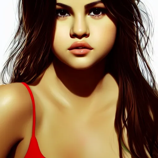 Image similar to photorealistic digital painting of selena gomez as celery, hd, artstation, 4 k wallpaper