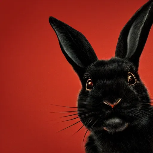 Prompt: cute black rabbit portrait, colorful background, fantasy art, concept, art, computer art, high detail, 4 k