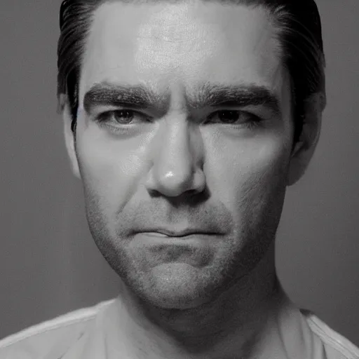 Image similar to antony starr with slicked blonde hair mugshot, 8 k