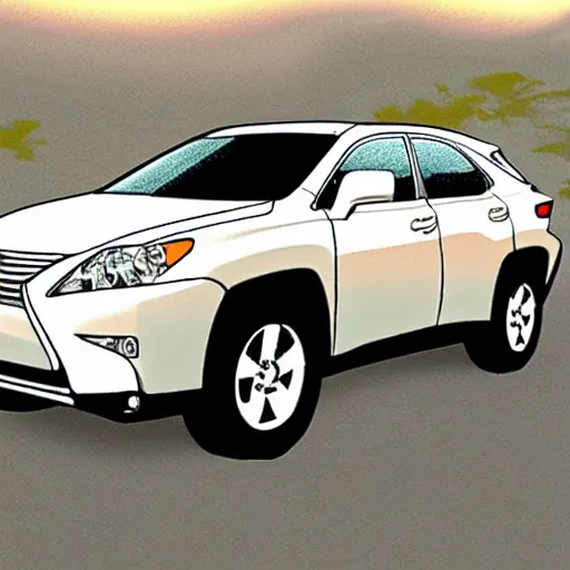 Image similar to 2009 Lexus RX350, cartoonish, cartoon,