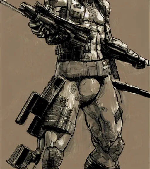 Prompt: solid snake by yoshitaka amano, concept art, metal gear
