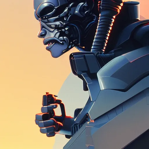 Image similar to face icon stylized minimalist the terminator 2 : judgement day, loftis, cory behance hd by jesper ejsing, by rhads, makoto shinkai and lois van baarle, ilya kuvshinov, rossdraws global illumination