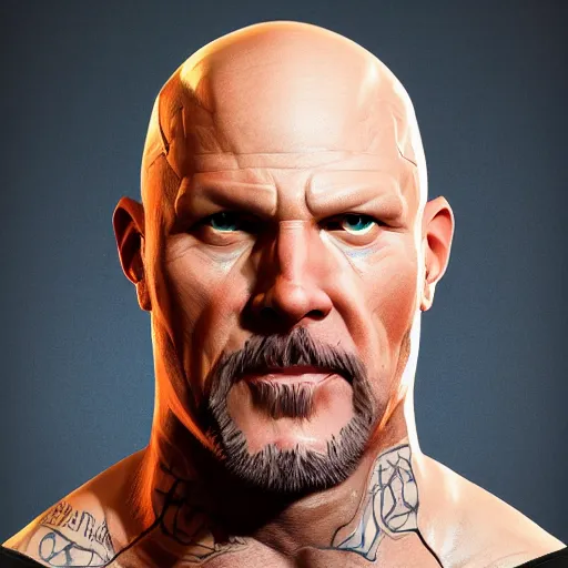 Image similar to stone cold steve austin as professor x, au naturel, hyper detailed, digital art, trending in artstation, cinematic lighting, studio quality, smooth render, unreal engine 5 rendered, octane rendered, art style by klimt and nixeu and ian sprigger and wlop and krenz cushart