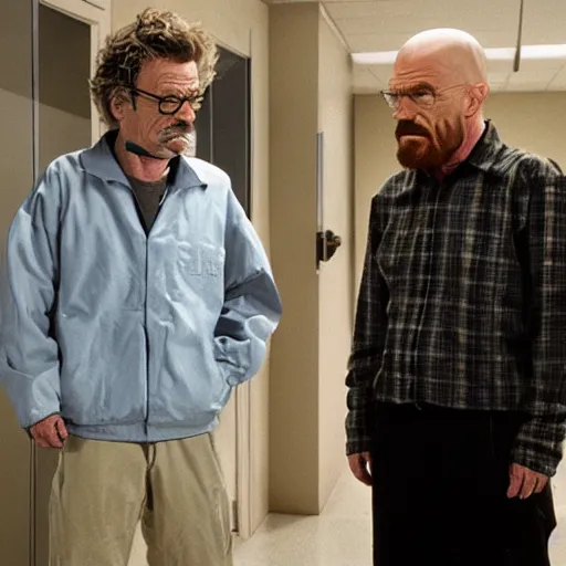 Prompt: walter white in a ehpad with rick sanchez