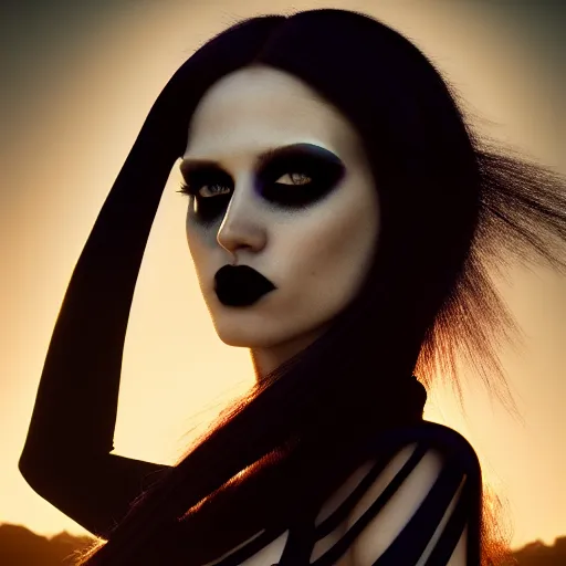 Prompt: photographic portrait of a stunningly beautiful goth emo cyberpunk female in soft dreamy light at sunset, contemporary fashion shoot, by edward robert hughes, annie leibovitz and steve mccurry, david lazar, jimmy nelsson, breathtaking, 8 k resolution, extremely detailed, beautiful, establishing shot, artistic, hyperrealistic, beautiful face, octane render