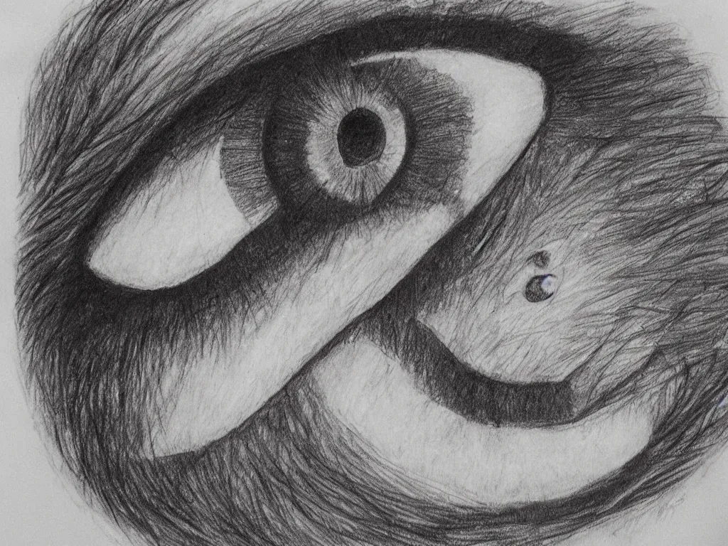 Image similar to big eye with angel wings drawing