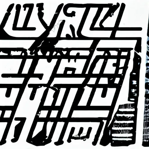 Prompt: black on white graphic design sticker in style of eric hu, y 2 k, brutalism, acid, techno