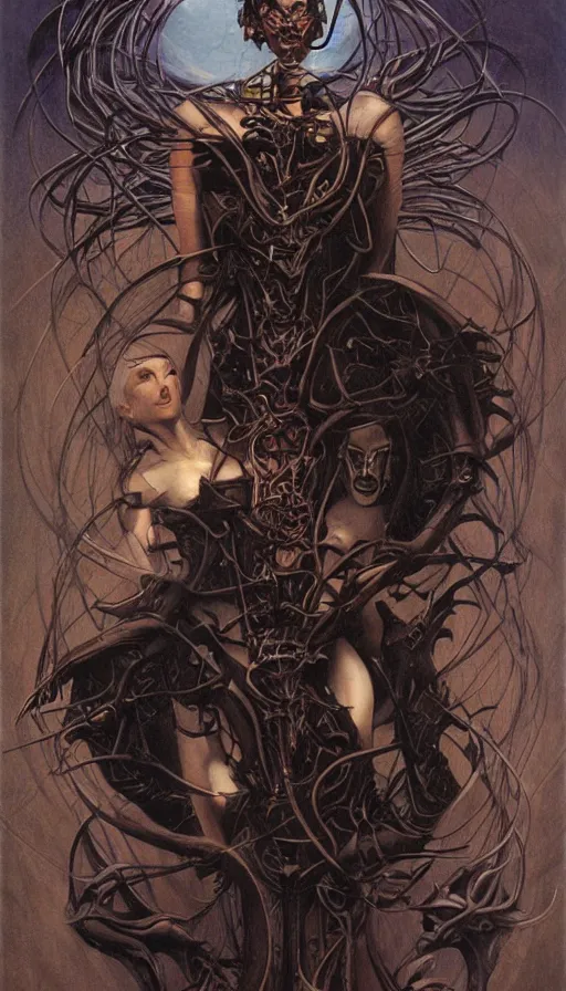 Prompt: techno artwork, by gerald brom,