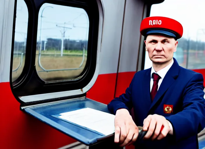 Image similar to train driver of the Russian Railways