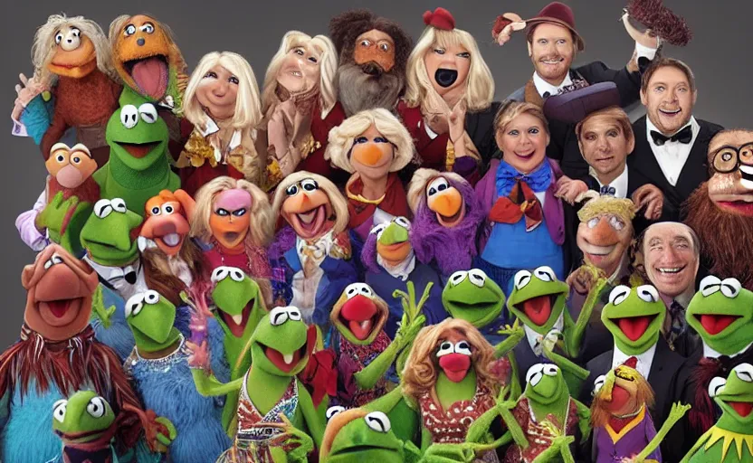 Prompt: the muppets in the style of Arcane