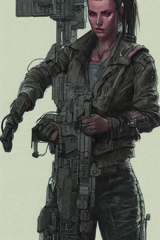 Image similar to Sonya. Deadly blackops mercenary. cyberpunk. Blade Runner 2049. concept art by James Gurney and Mœbius.