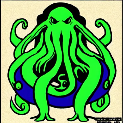 Prompt: cthulhu in the style of the simpsons