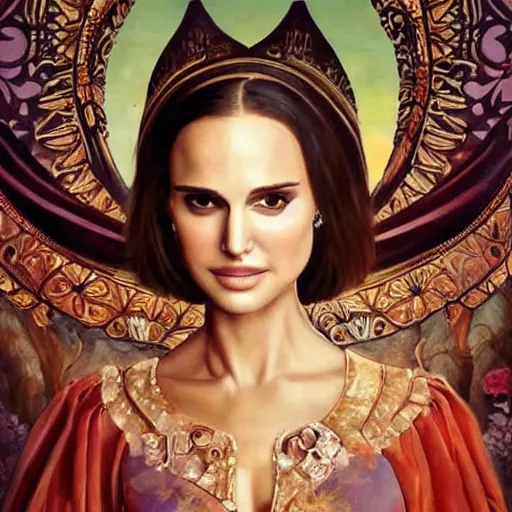 Image similar to beautiful painting of natalie portman as an elven maiden
