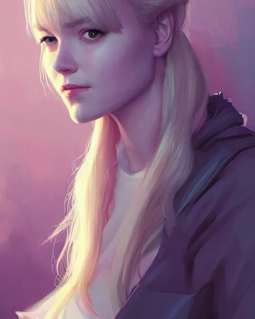 Image similar to portrait of gwen stacy wearing sleepwear, attractive, casual, digital painting, artstation, concept art, smooth, sharp focus, illustration, art by artgerm and greg rutkowski and sakimichan