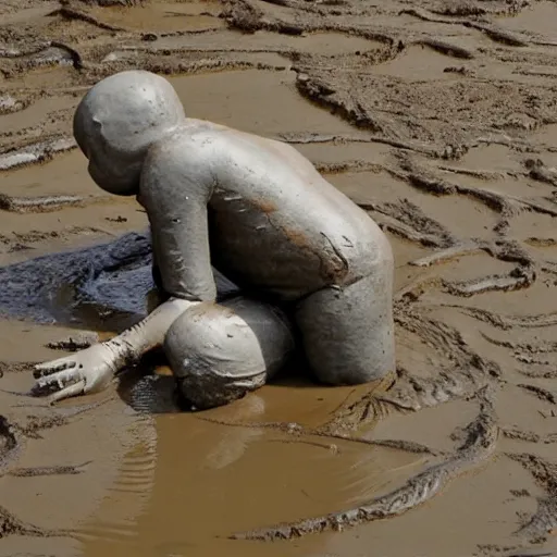 Image similar to a dummy in mud