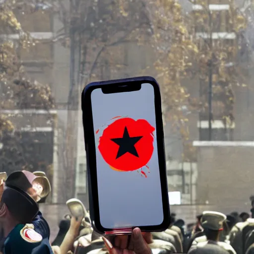 Image similar to iphone as maoist propaganda