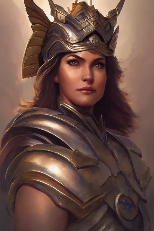 Image similar to amazon valkyrie athena, d & d, fantasy, portrait, highly detailed, headshot, digital painting, trending on artstation, concept art, sharp focus, illustration, art by artgerm and greg rutkowski and magali villeneuve