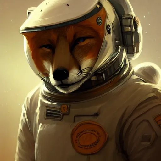 Image similar to an anthropomorphic fox human astronaut,digital art,detailed face,art by greg rutkowski,trevor henderson,fluffy,western comic book style,photorealistic,professional lighting,hyperdetailed,high resolution,high quality,dramatic,deviantarz,artstation