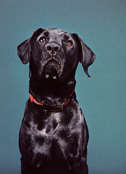Prompt: a lumpy dog, body like a cloud, black, mutt, pitt, lab, photorealistic leica s photograph, kodachrome, psychedelic, platon