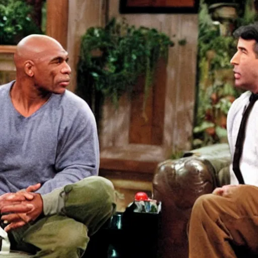 Image similar to mike tyson and joe rogan, in friends