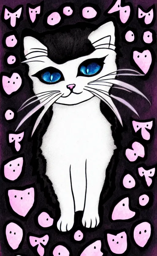 Image similar to goth kitten illustration