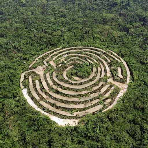 Image similar to an architectural plan of a labyrinth of the deforestation in amazona crisis