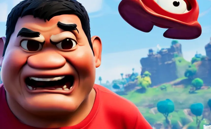 Prompt: very cute angry duterte, disney pixar character concept artwork, 3 d concept, fortnite character, high detail iconic character for upcoming film, 8 k octane render