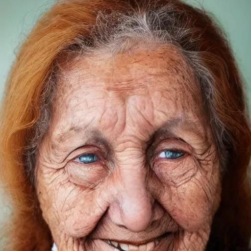 Prompt: a beautiful woman, half old and half young