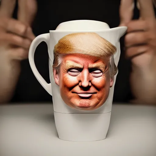 Prompt: donald trump as latte art, photorealistic, studio lighting, octane render, artstation