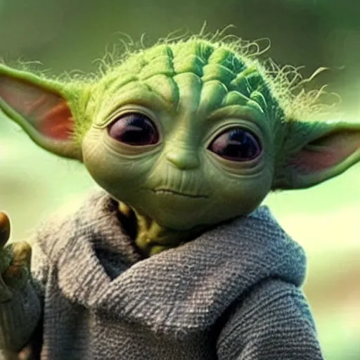 Image similar to Groot Baby Yoda take a picture together 4K quality super realistic