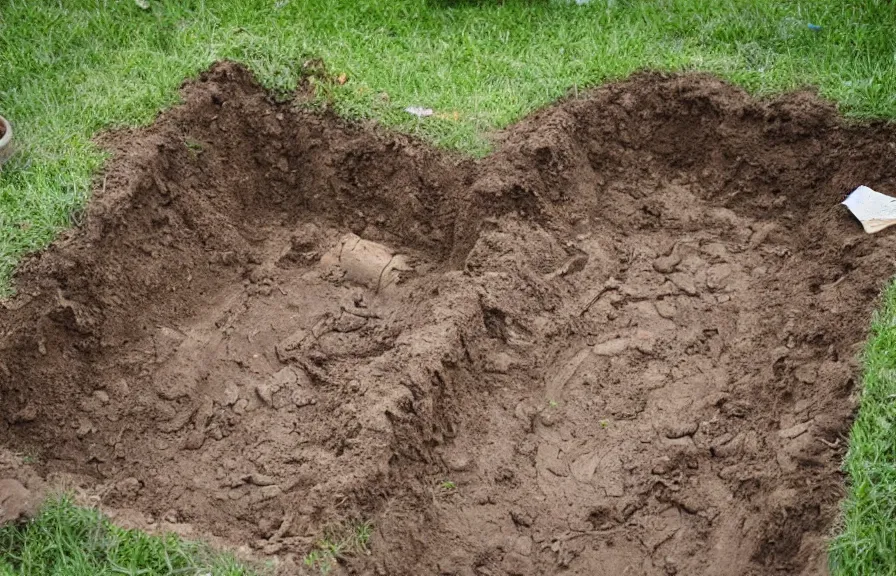 Image similar to undug grave near a church, children drawing