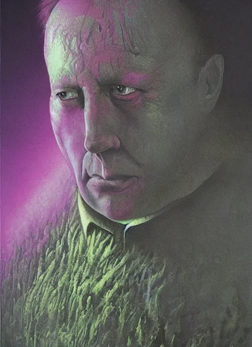 Image similar to alex jones by zdzislaw beksinski and lisa frank