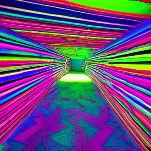 Prompt: psychadelic RGB basement, perfect for smoking dmt, photograph 4k