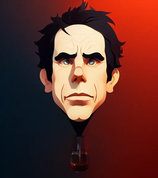 Prompt: face icon stylized minimalist whiskey! ben stiller bottle!, loftis, cory behance hd by jesper ejsing, by rhads, makoto shinkai and lois van baarle, ilya kuvshinov, rossdraws global illumination