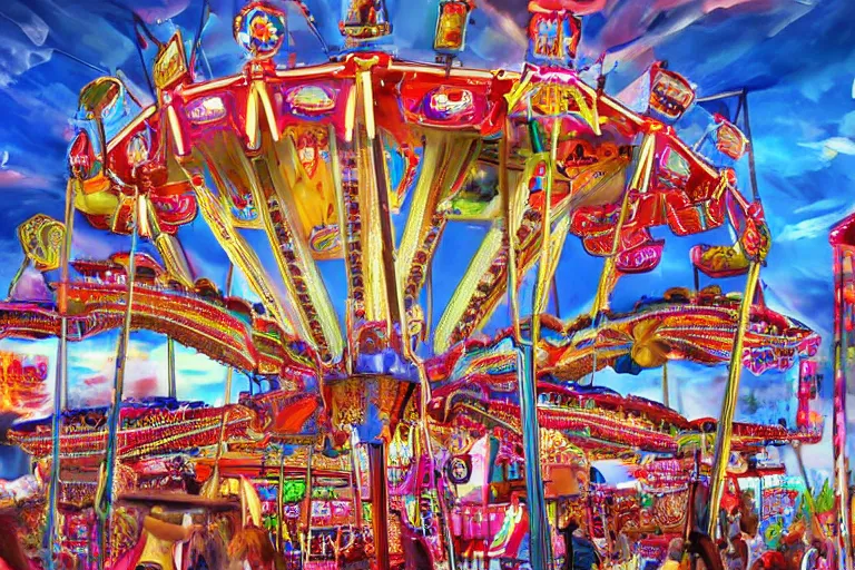 Image similar to a giant carnival. photorealism.