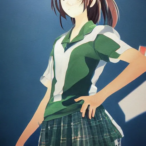 Prompt: a high detail portrait of high school girl by makoto sinkai, by BUNBUN, in simple background, CLIP STADIO, mad painting