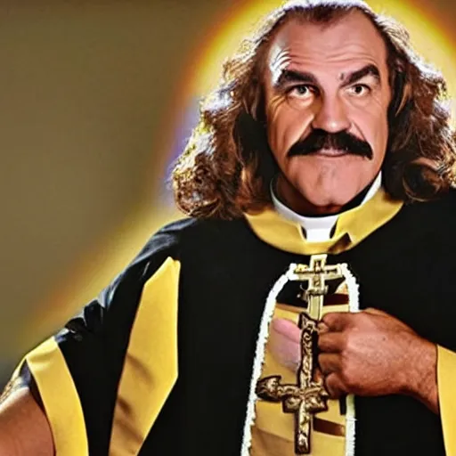 Image similar to jake the snake roberts as catholic priest